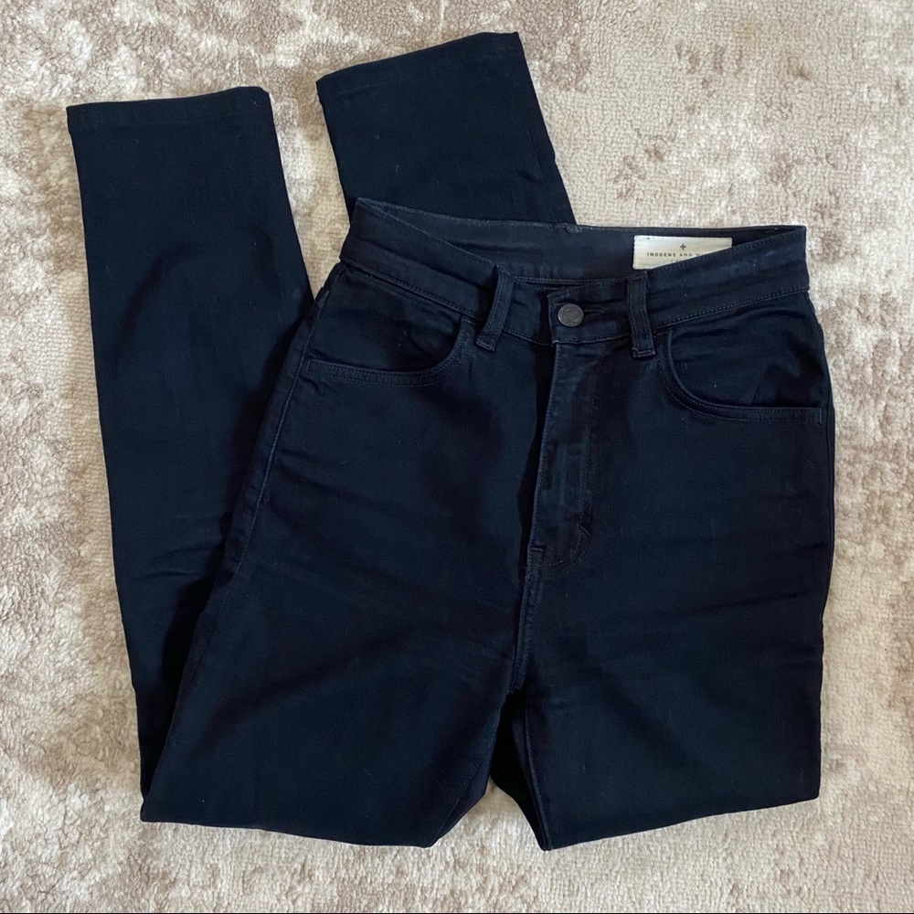 Imogene + Willie Elizabeth Blue Black Washed Indigo High Rise Slim Skinny 24